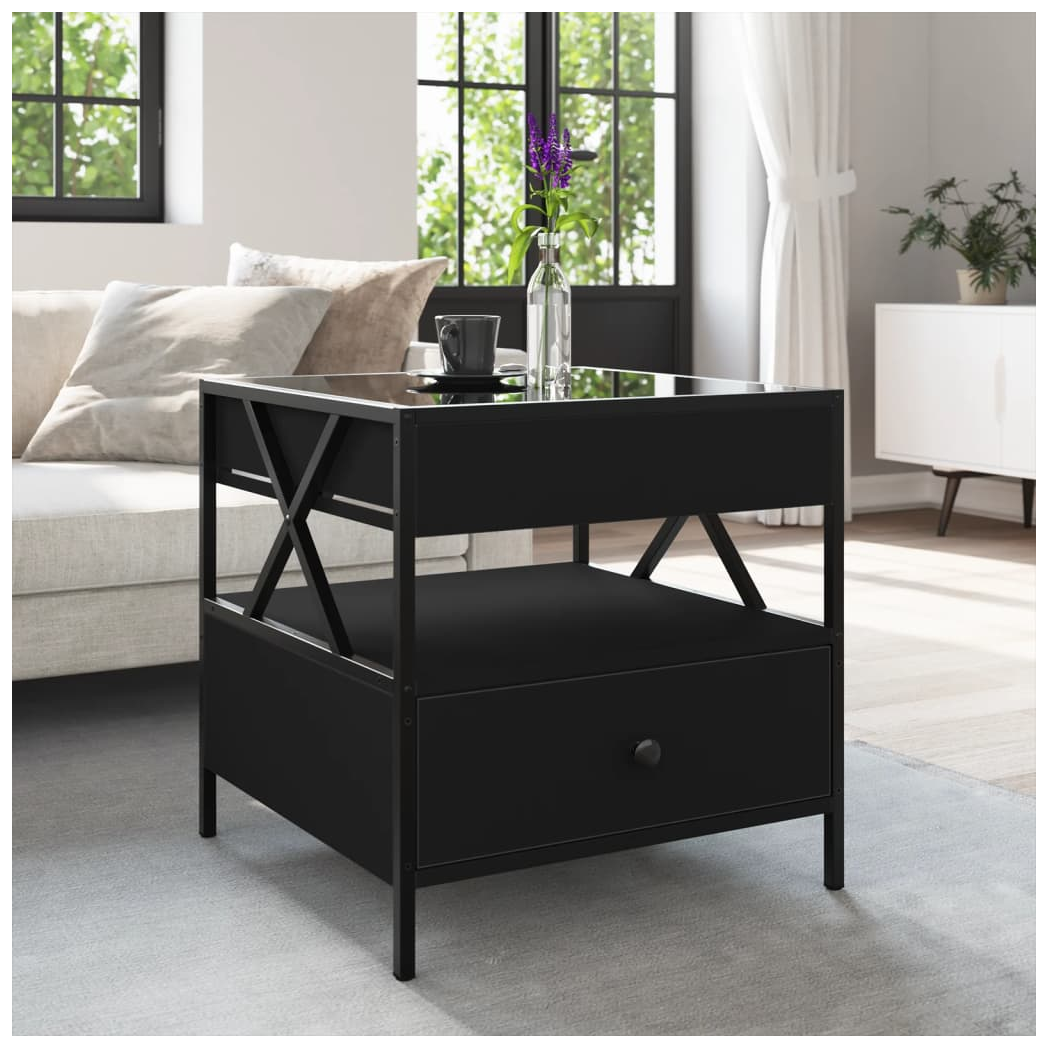 VidaXL Infinity LED Coffee Table 50x50x51 cm Black For Modern Living Room Decor - vidaXL - Home Symphony