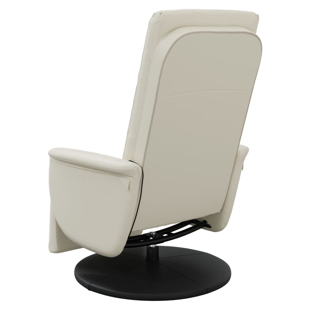 VidaXL Massage Recliner Chair Footrest Cream Leather - vidaXL - Home Symphony
