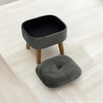 Premium Velvet Ottoman 18in Square Soft Gray Upholstery For Living Room Comfort And Lounge Style - MSL - Home Symphony
