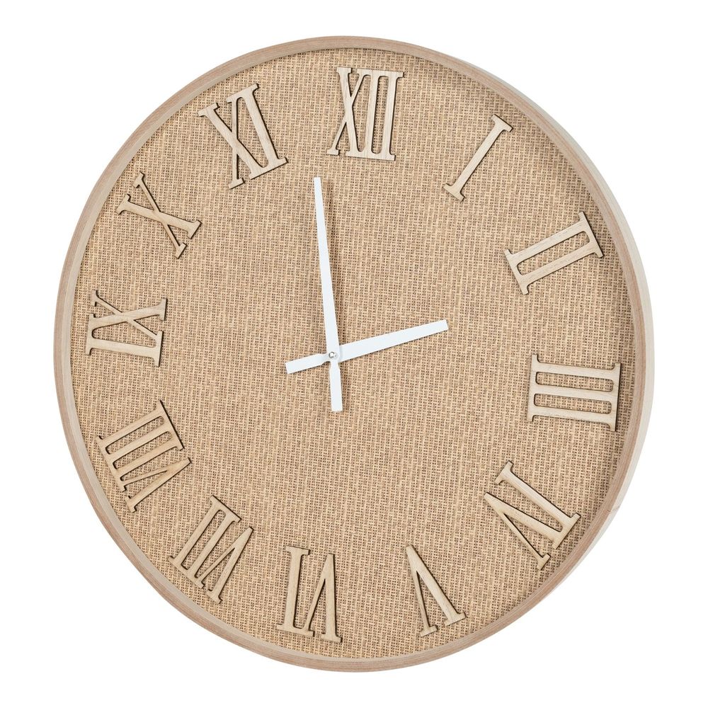 Serenity Hessian Woven Wall Clock 50cm - Clock from gekofaire