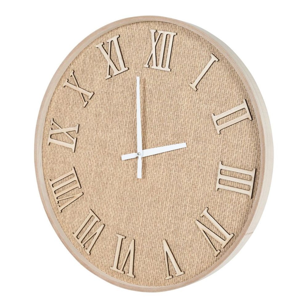 Serenity Hessian Woven Wall Clock 50cm - Clock from gekofaire