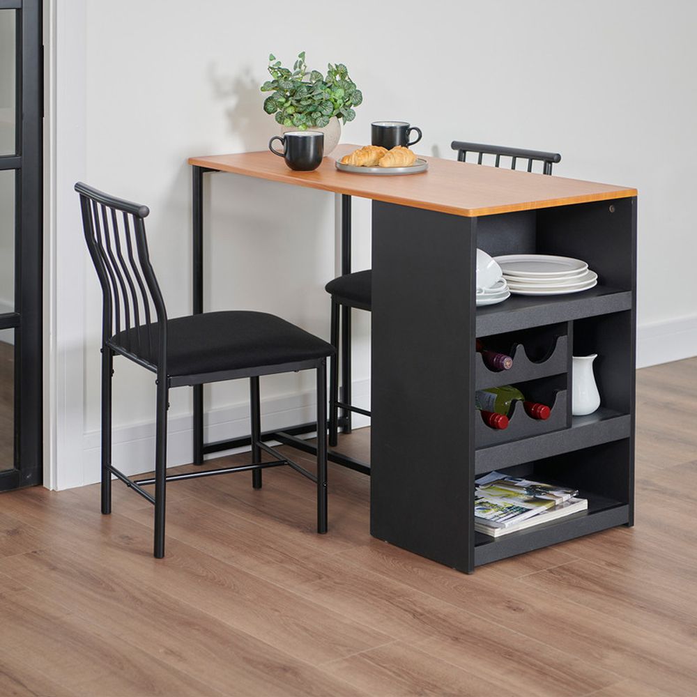 Compact Bistro Dining Set - Black - Dining Set from Greenhurst