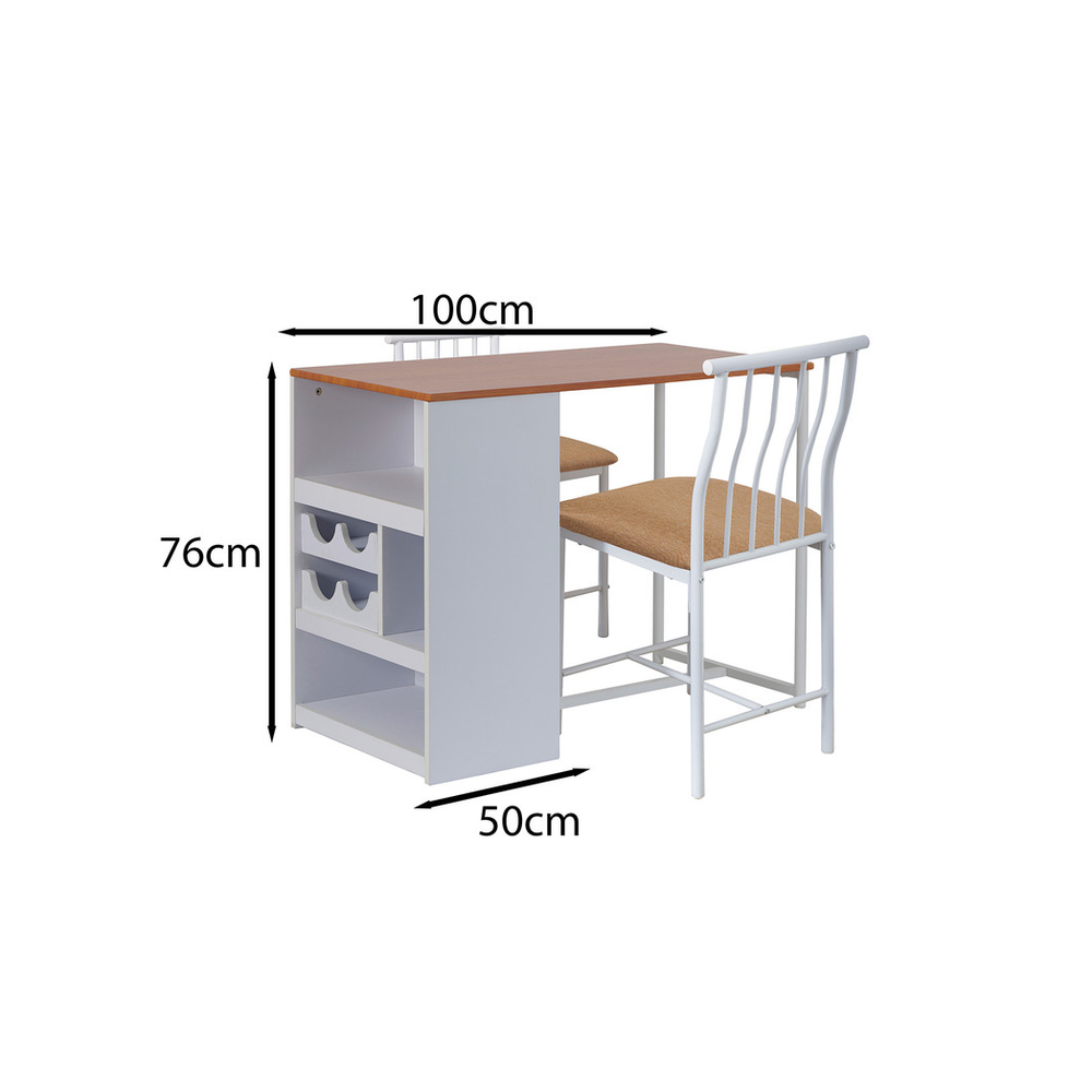 Compact Bistro Dining Set - White - Dining Set from Greenhurst