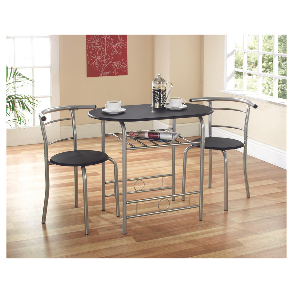 Compact Dining Set - Black/Silver - Dining Set from Greenhurst