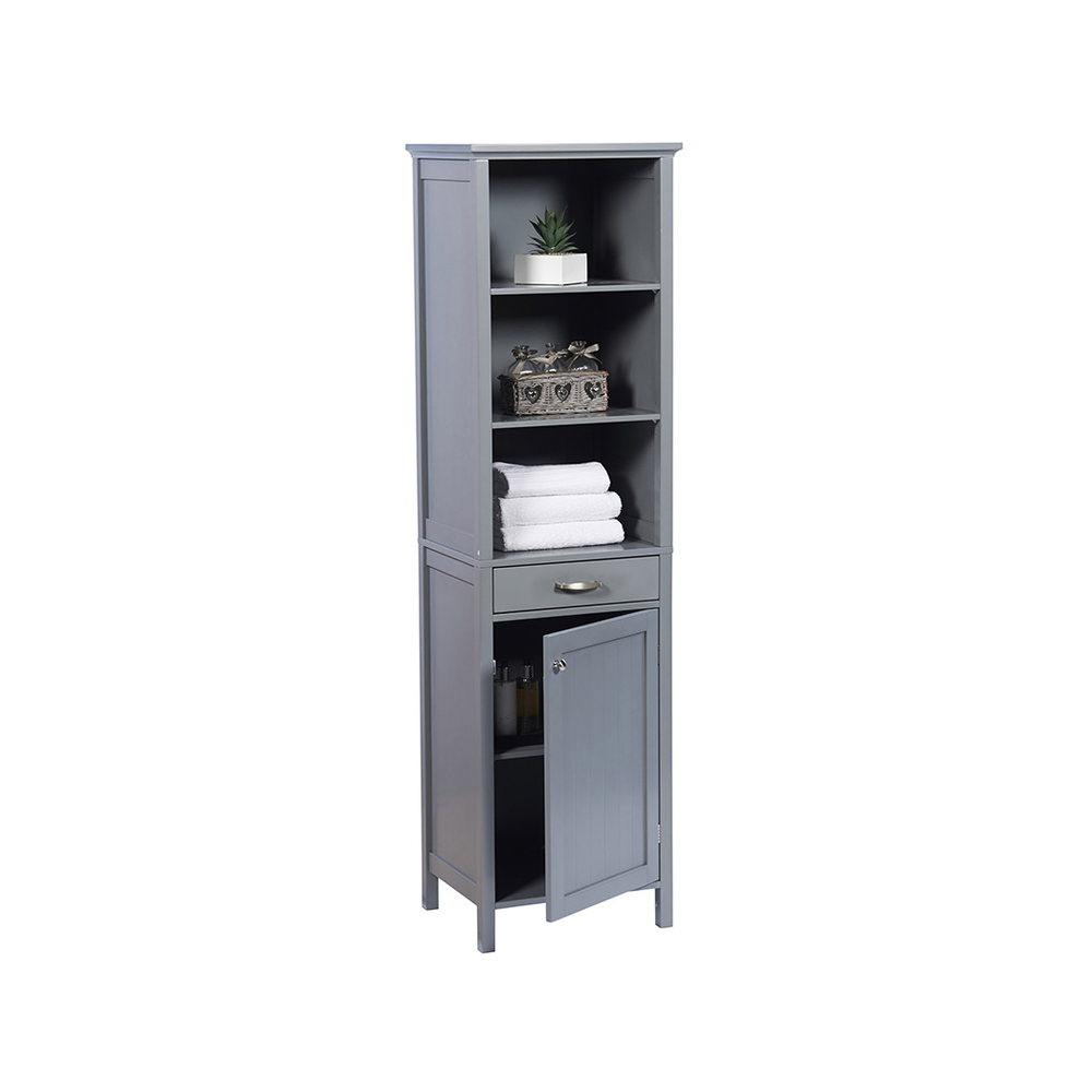 Tall Storage Cabinet - Grey  MDF & Timber - Display Cabinet from Greenhurst