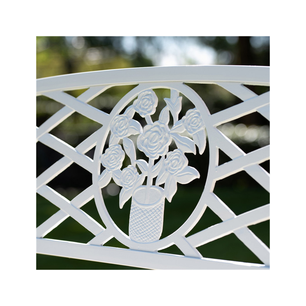 Coalbrookdale White Garden Bench - Garden Chairs from Greenhurst