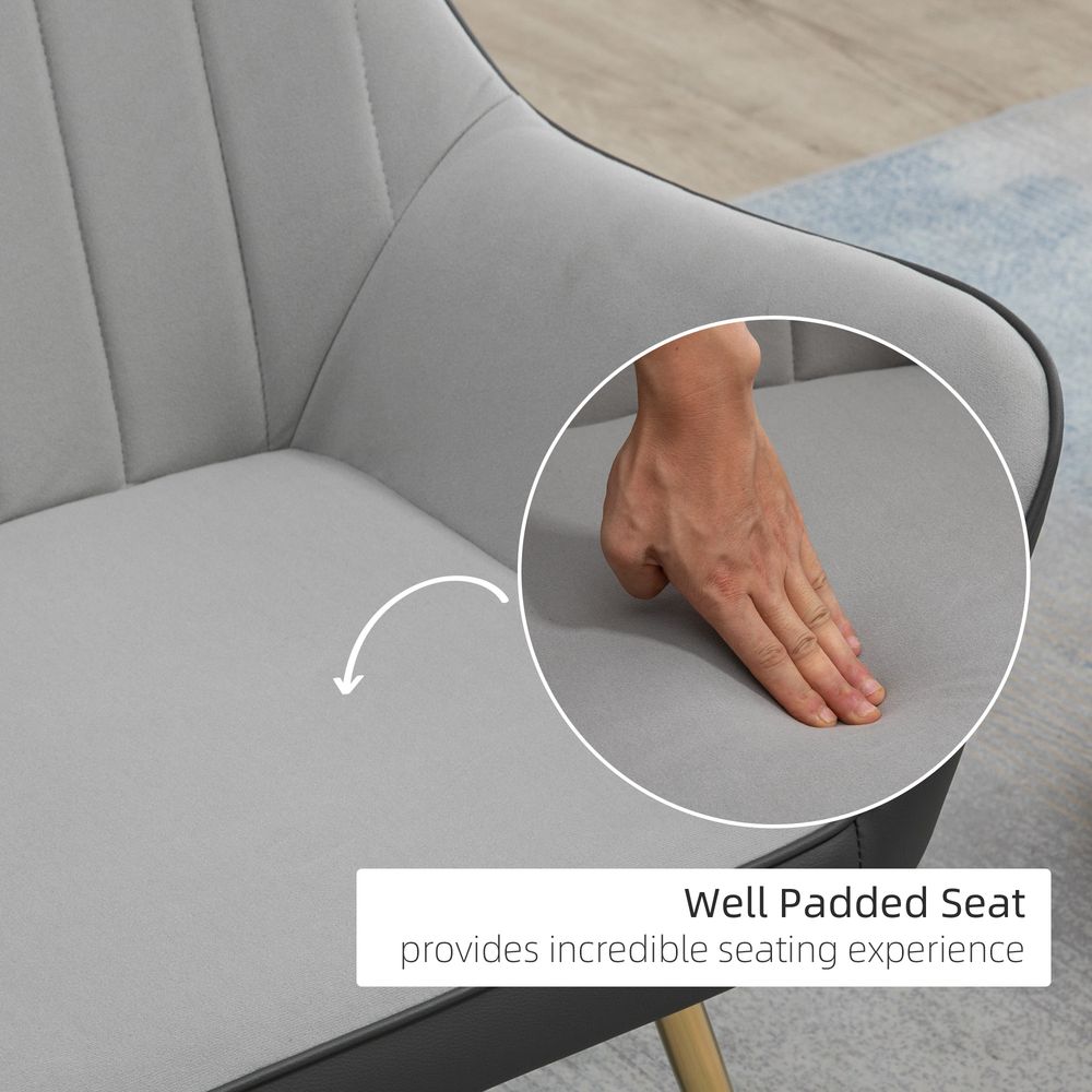 Accent Chairs Velvet Armchairs for Living Room and Bedroom Light Grey - Accent Chair from HOMCOM