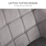 Luxe Velvet-Feel Accent Chair w/ Wide Arms Slanted Back Padding Wood Legs Grey - Accent Chair from HOMCOM