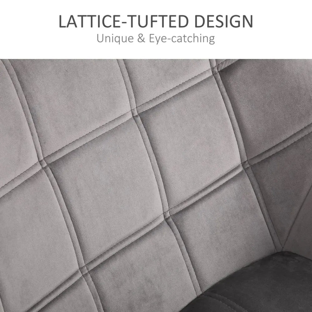 Luxe Velvet-Feel Accent Chair w/ Wide Arms Slanted Back Padding Wood Legs Grey - Accent Chair from HOMCOM