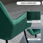 Modern Accent Chair Velvet-Feel Upholstered Lounge Armchair Metal Base Green by HOMCOM