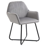 Modern Accent Chair Velvet-Feel Upholstered Lounge Armchair Metal Base Grey by HOMCOM