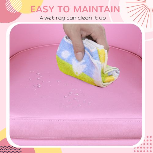 HOMCOM Kids Mini Sofa Children Armchair with Ottoman for Bedroom Playroom Pink - Armchair from HOMCOM