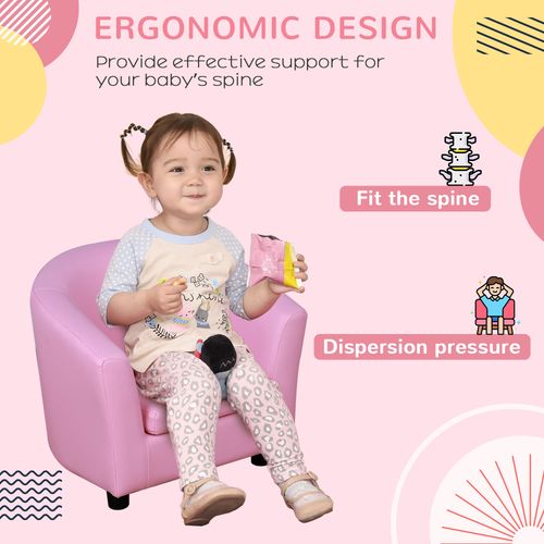 HOMCOM Kids Mini Sofa Children Armchair with Ottoman for Bedroom Playroom Pink - Armchair from HOMCOM