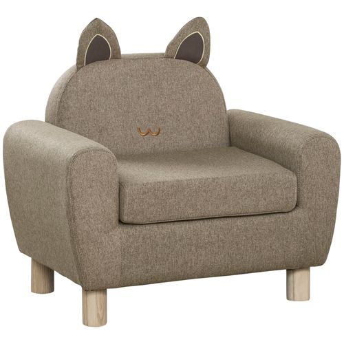 Kids Mini Sofa Toddler Chair Children Armchair for Bedroom Playroom Brown - Armchair from HOMCOM
