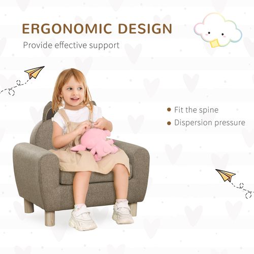 Kids Mini Sofa Toddler Chair Children Armchair for Bedroom Playroom Brown - Armchair from HOMCOM