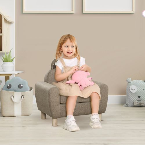 Kids Mini Sofa Toddler Chair Children Armchair for Bedroom Playroom Brown - Armchair from HOMCOM