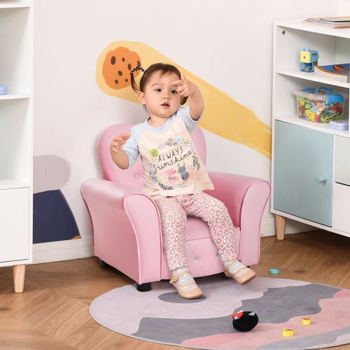 Kids Toddler Sofa Children Armchair Seating Chair Relax Girl Princess Pink - Armchair from HOMCOM