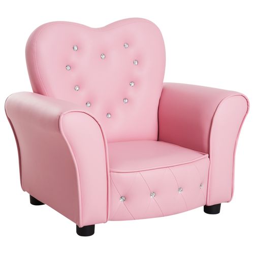 Kids Toddler Sofa Children Armchair Seating Chair Relax Girl Princess Pink - Armchair from HOMCOM