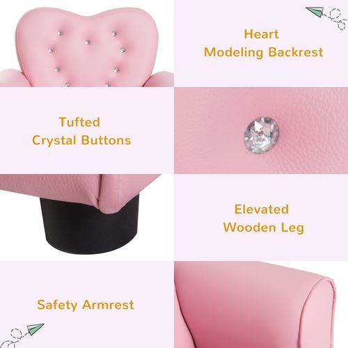 Kids Toddler Sofa Children Armchair Seating Chair Relax Girl Princess Pink - Armchair from HOMCOM