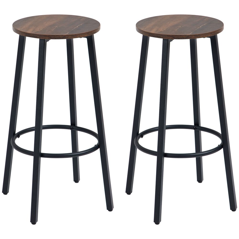 Bar Stools Set of 2 Counter Height Bar Stools for Dining Room Kitchen - Bar Stool from HOMCOM
