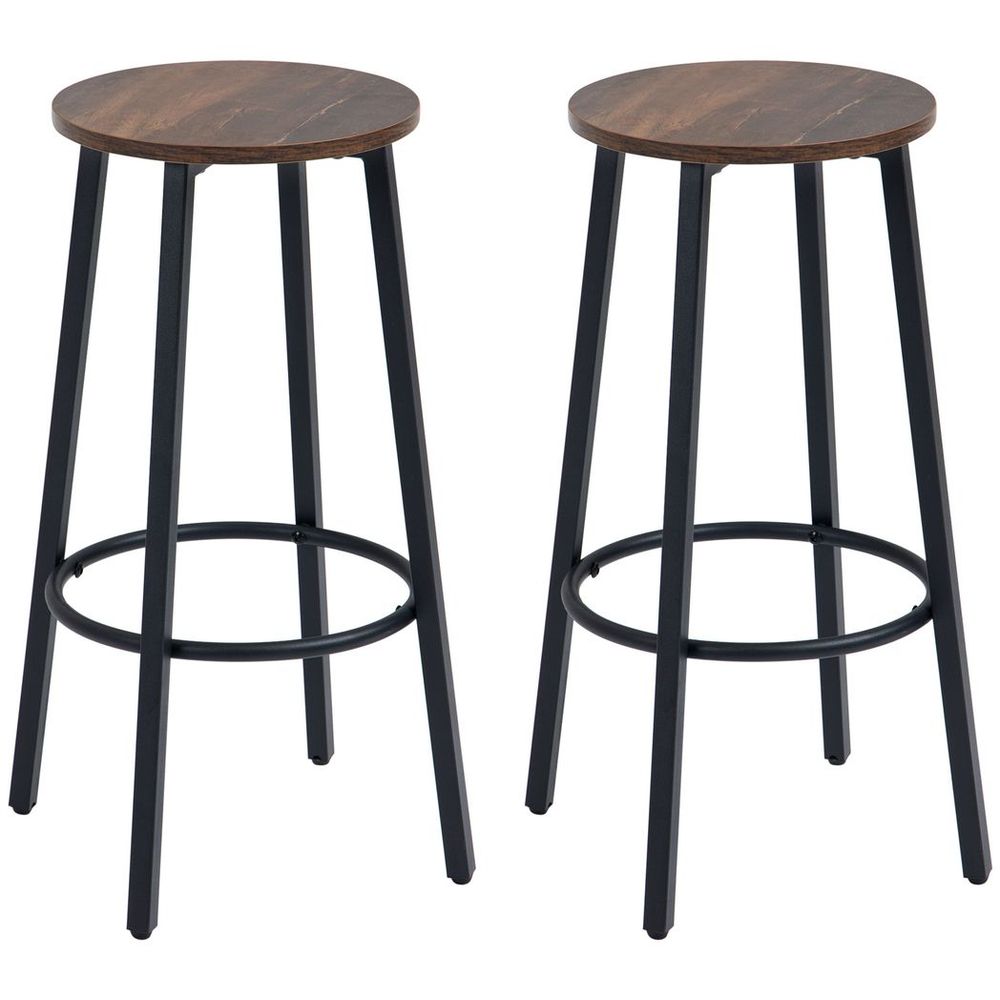 Bar Stools Set of 2 Counter Height Bar Stools for Dining Room Kitchen - Bar Stool from HOMCOM