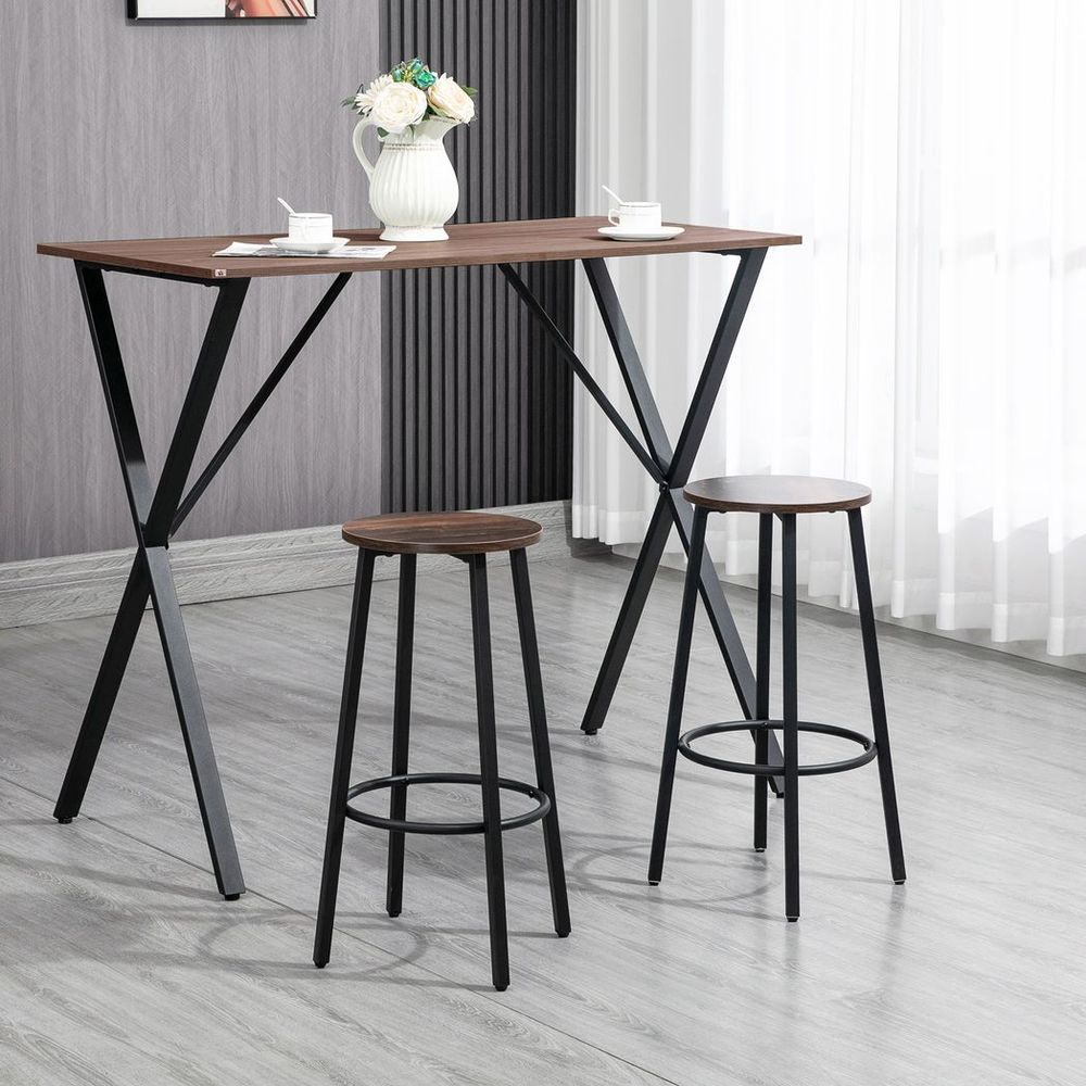 Bar Stools Set of 2 Counter Height Bar Stools for Dining Room Kitchen - Bar Stool from HOMCOM