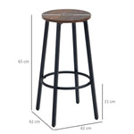 Bar Stools Set of 2 Counter Height Bar Stools for Dining Room Kitchen by HOMCOM