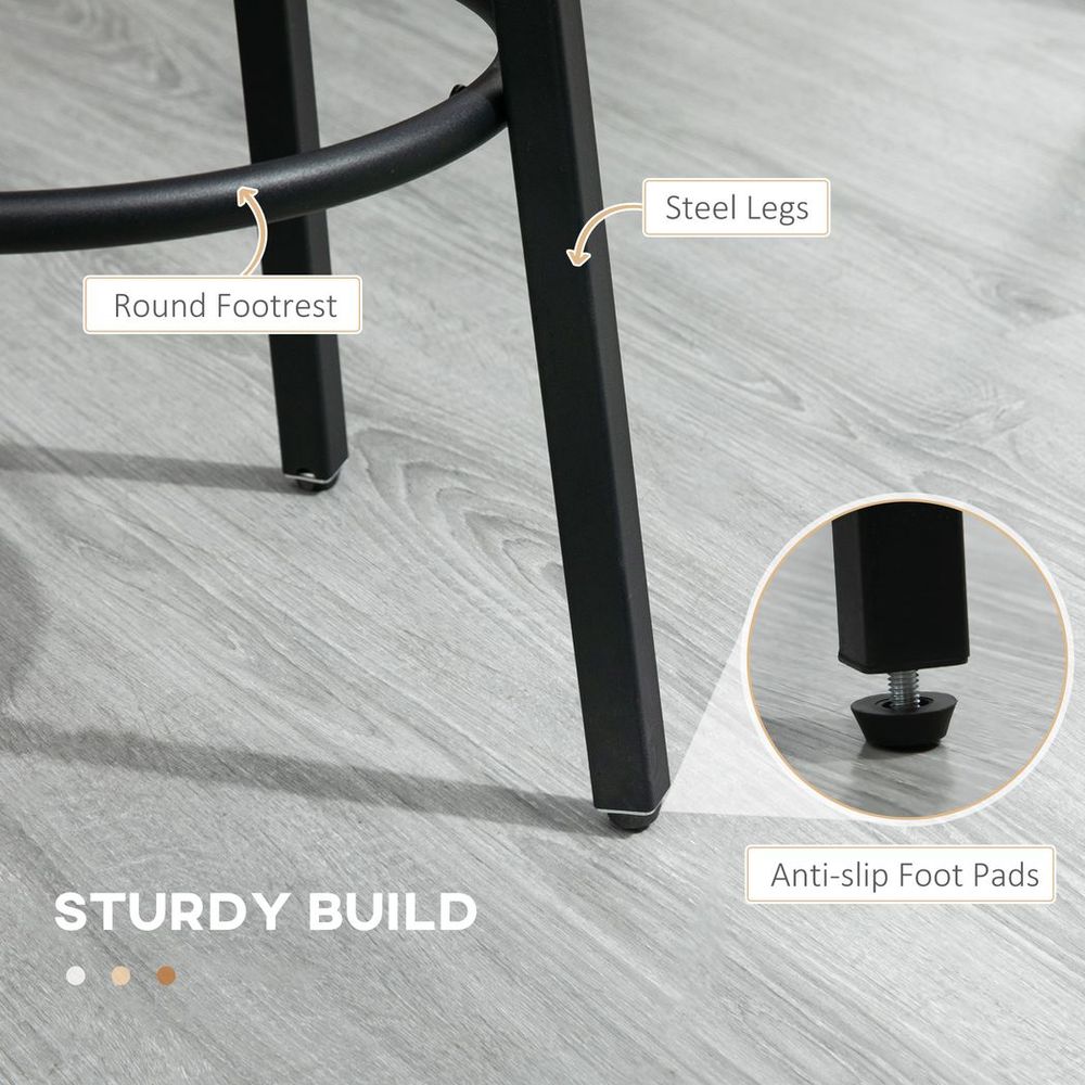 Bar Stools Set of 2 Counter Height Bar Stools for Dining Room Kitchen - Bar Stool from HOMCOM