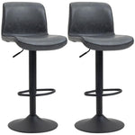 HOMCOM Retro Barstools Set of 2 PU Leather Adjustable Height Swivel Bar Chairs - Uncategorized Bar Stool