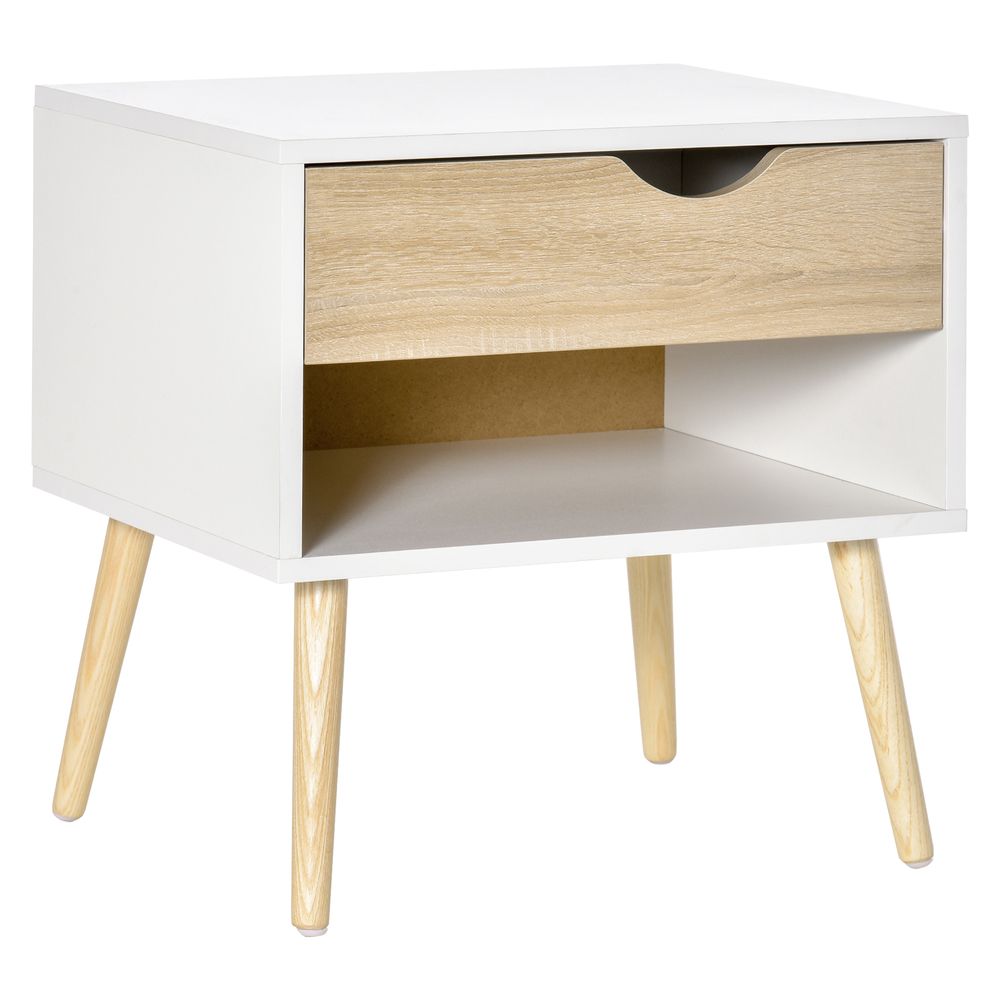 Bedside Table with Drawer and Shelf, Modern Nightstand, End Table - Bedside Table from HOMCOM