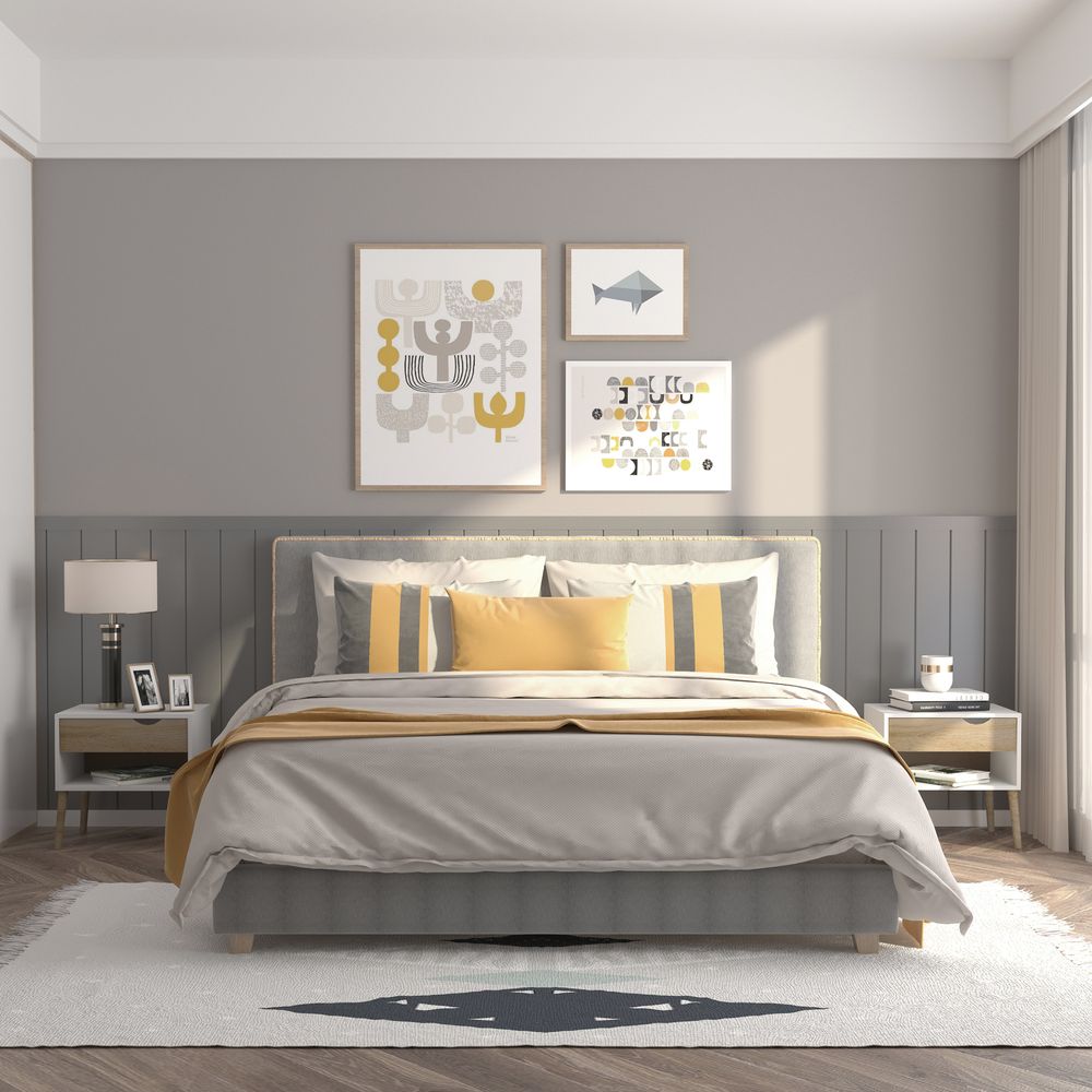 Bedside Table with Drawer and Shelf, Modern Nightstand, End Table - Bedside Table from HOMCOM