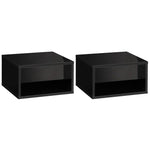 Floating Bedside Table Set of 2 Wall Mounted Nightstand W/ Drawer Black - Bedside Table from HOMCOM
