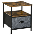 Side Table Vintage Nightstand Coffee Table w/ Drawer for Living Room - Bedside Table from HOMCOM