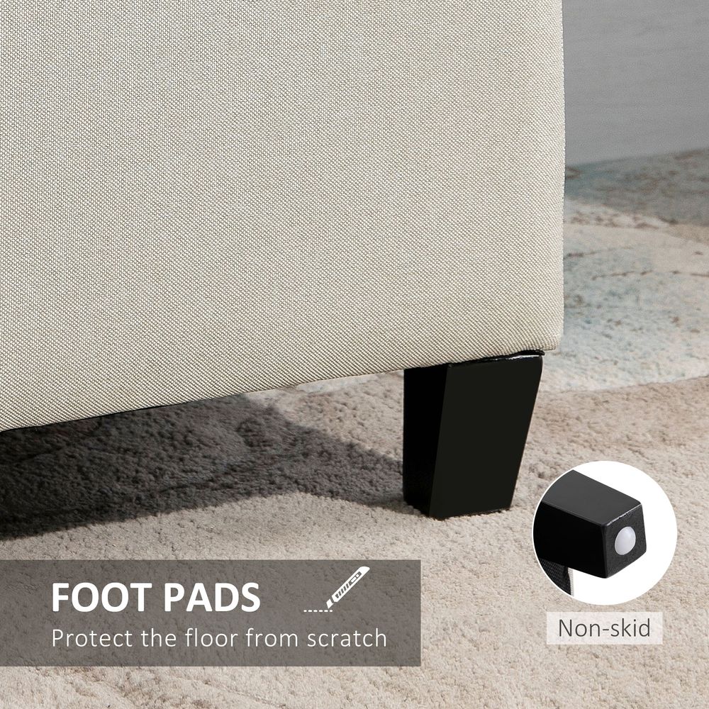 Linen Storage Ottoman Bench Padded w/ Tufting Hinged Lid Wood Frame Feet - Bench from HOMCOM