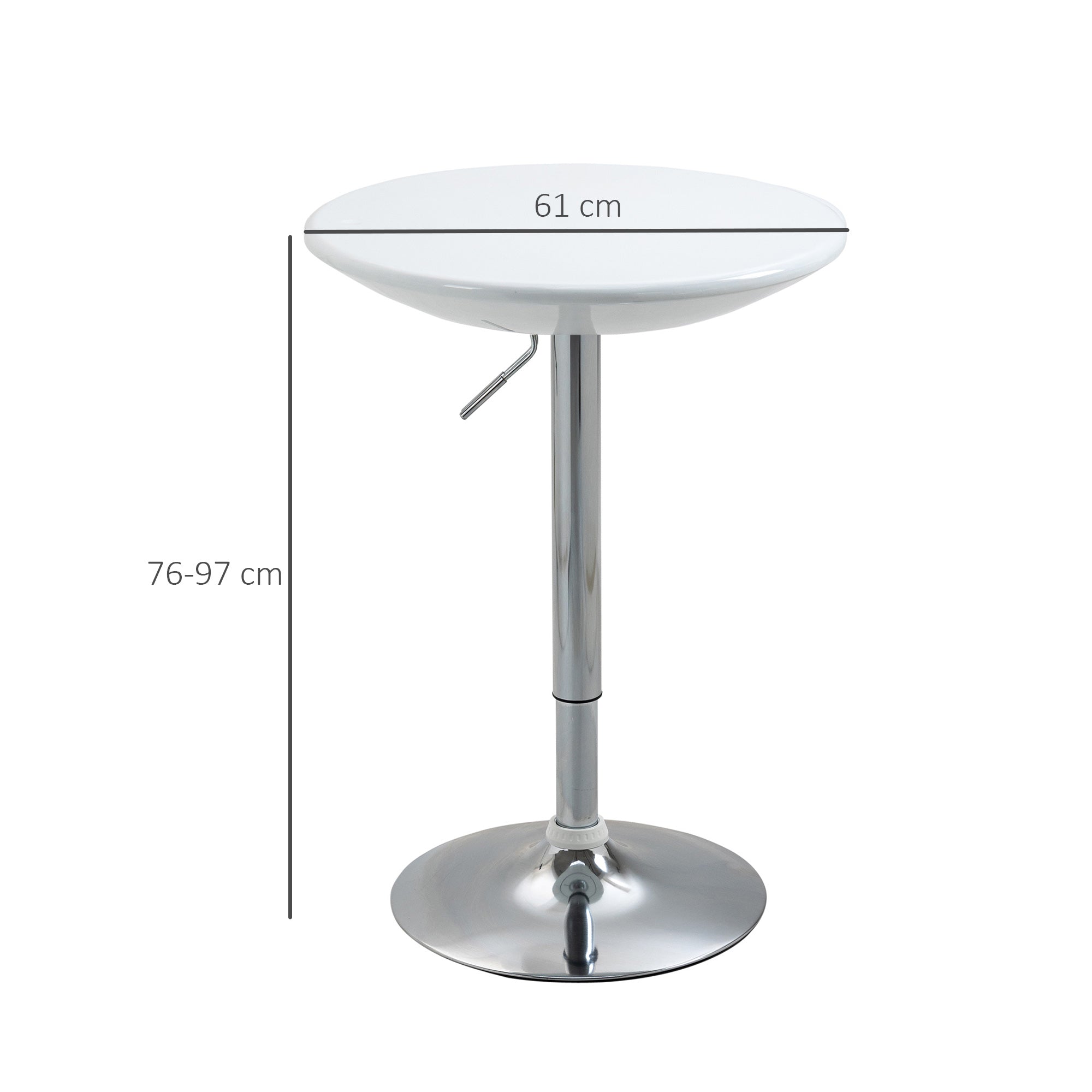 Painted Top Bistro Pub Table Adjustable Swivel Counter Home White - Bistro Sets from HOMCOM