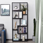 178cm 8-Shelf Bookcase w/ Melamine Surface Foot Pads Black Multipurpose 8-Grid Homcom - Bookcase from HOMCOM