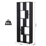 178cm 8-Shelf Bookcase w/ Melamine Surface Foot Pads Black Multipurpose 8-Grid Homcom - Bookcase from HOMCOM
