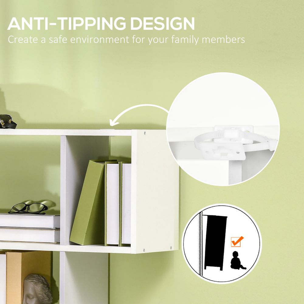 5-Tier Bookshelf, Modern Bookcase with 13 Open Shelves, White - Bookcase from HOMCOM