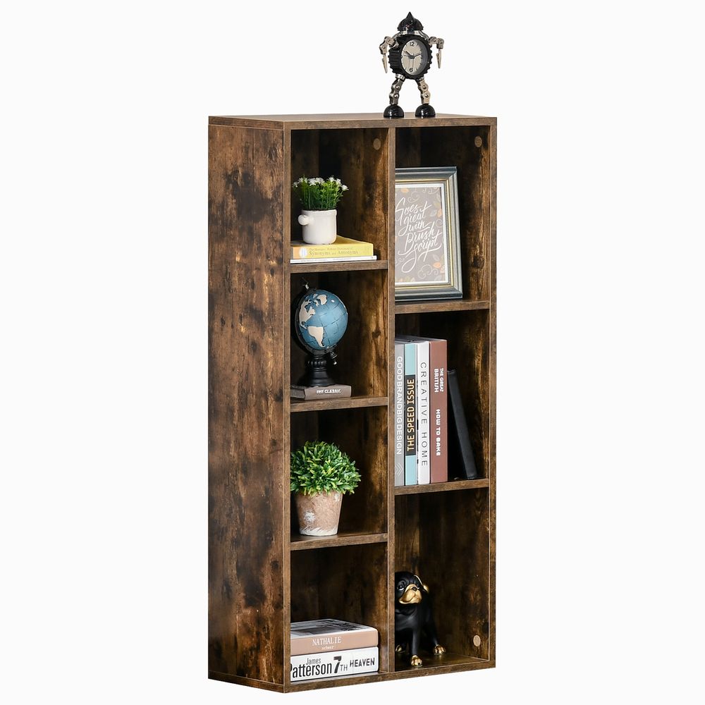 Bookcase IndustrialDisplay Cabinet Cube Storage Rustic Brown - Bookcase from HOMCOM