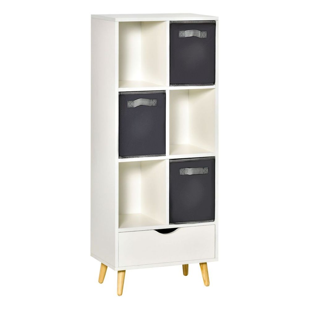 Modern Bookcase Tall Bookcase with Storage Shelves Drawer for Study - Bookcase from HOMCOM