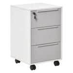 3-Drawer Homcom Locking File Cabinet Mobile Chest of Drawers Side Table Wheels - Chest of Drawers from HOMCOM