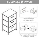 3-Tier Homcom Linen Drawer Cabinet Organizer Adjustable White, Oak and Light Grey - Chest of Drawers from HOMCOM