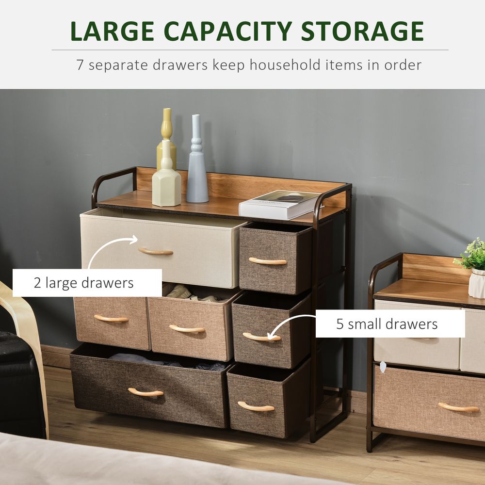 7-Drawer Dresser, Fabric Chest of Drawers, Storage Organizer - Chest of Drawers from HOMCOM