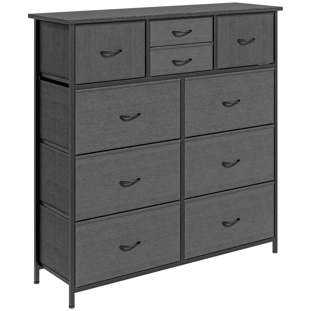 Bedroom Chest of Drawers Fabric Dresser w/ Foldable Drawers Black Homcom - Chest of Drawers from HOMCOM