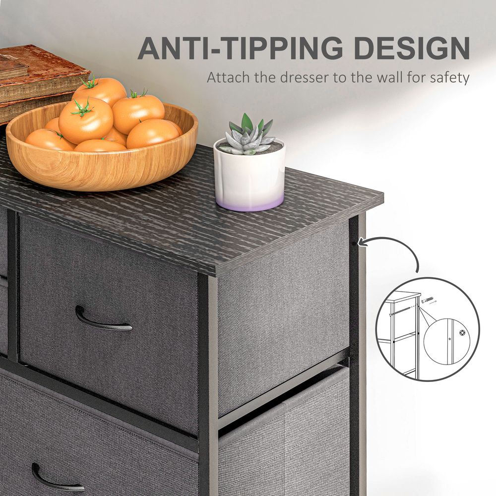 Bedroom Chest of Drawers Fabric Dresser w/ Foldable Drawers Black Homcom - Chest of Drawers from HOMCOM