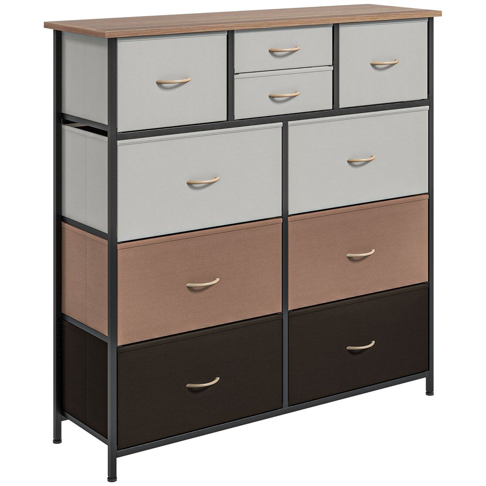 Bedroom Chest of Drawers Fabric Dresser w/ Foldable Drawers Multicolour Homcom - Chest of Drawers from HOMCOM