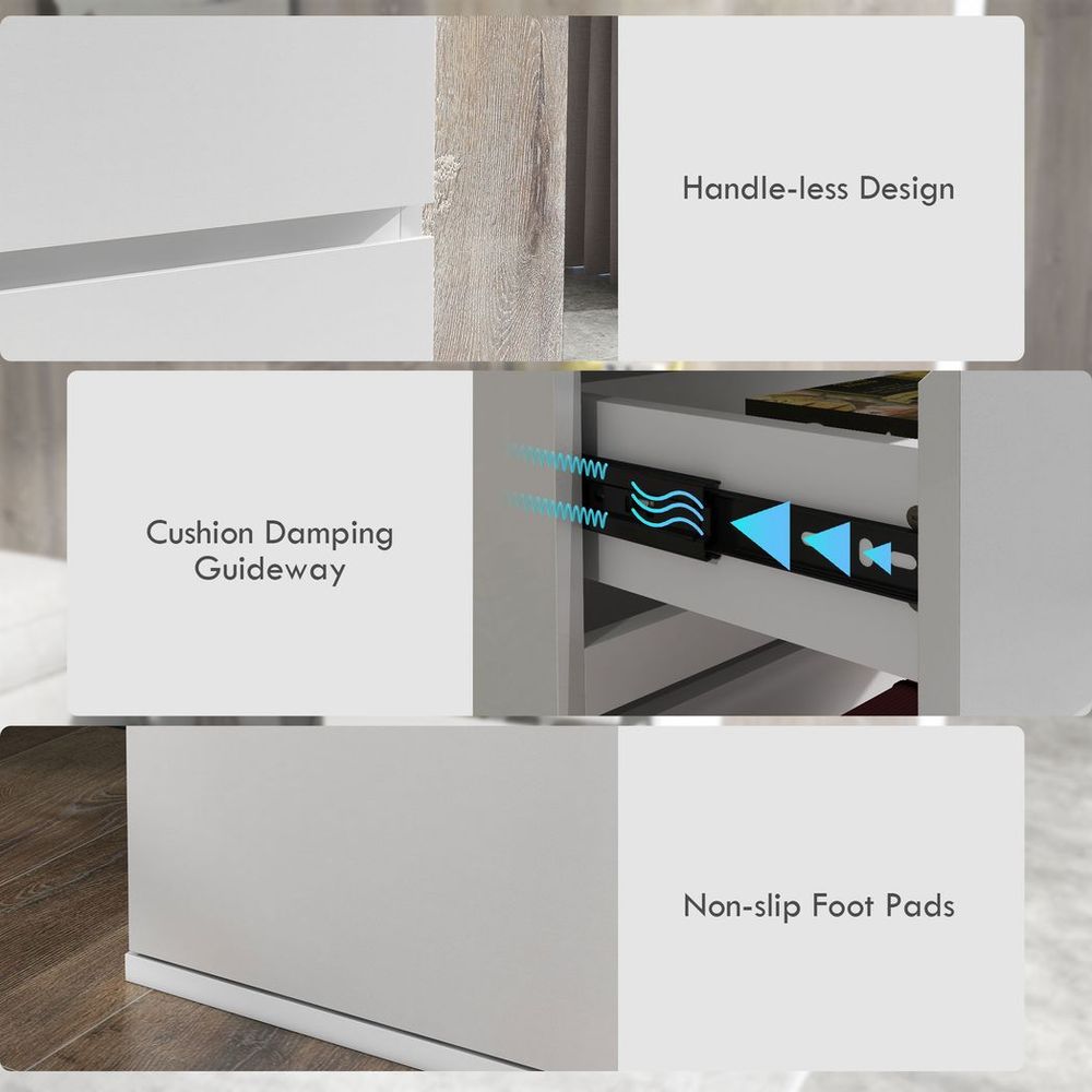 Bedroom Chest of Drawers, High Gloss 4 Drawers Dresser, Drawer Unit - Chest of Drawers from HOMCOM