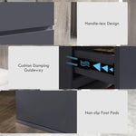 Bedroom Chest of Drawers, High Gloss 5 Drawers Dresser, Drawer Unit by HOMCOM