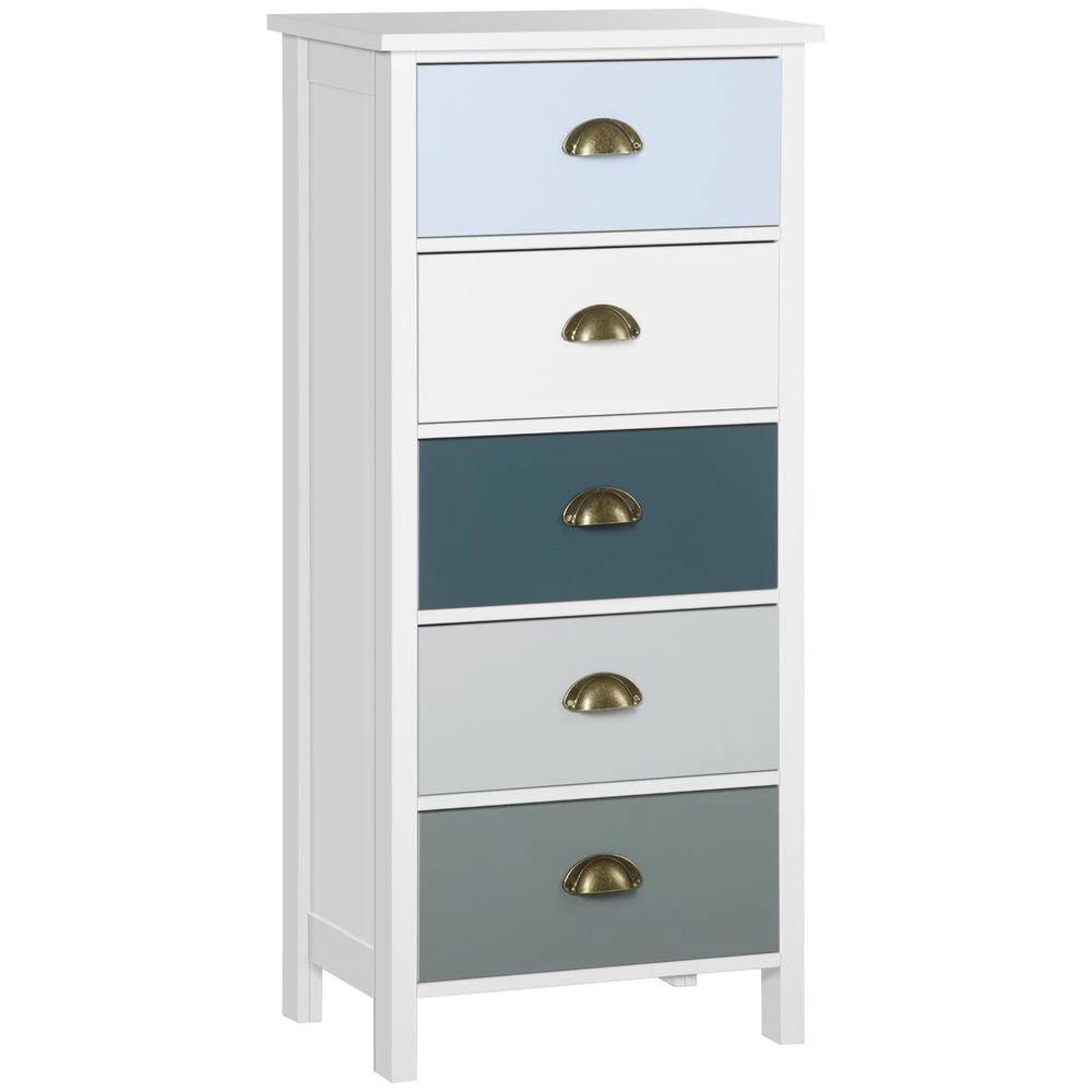 Chest of Drawers, 5-Drawer Dresser with Metal Handle by HOMCOM