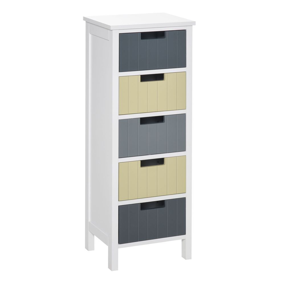 Simple Chest of 5 Drawers Storage Cabinet for Dining & Living Room - Chest of Drawers from HOMCOM